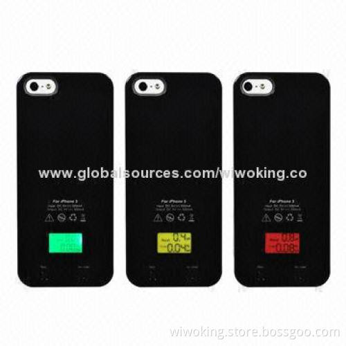 Emergency Battery Pack for iPhone 5, with Alcohol Tester, 2-in-1, New Power Charger Case